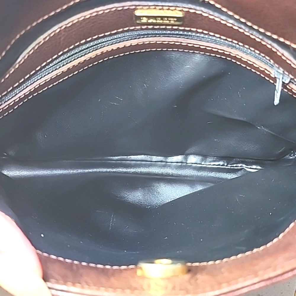 Bally Leather Brown Shoulder Bag, Double Straps. Made In Italy. - Picture 5 of 13
